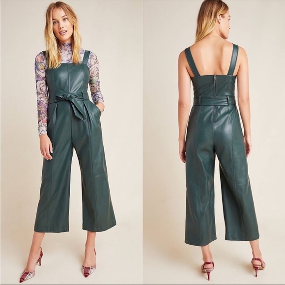 Anthropologie Samira Faux Leather Jumpsuit - Picture 1 of 6